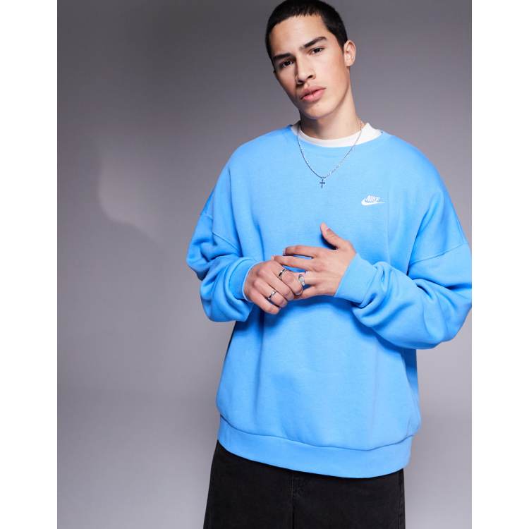 Nike Club oversized sweatshirt in blue | ASOS