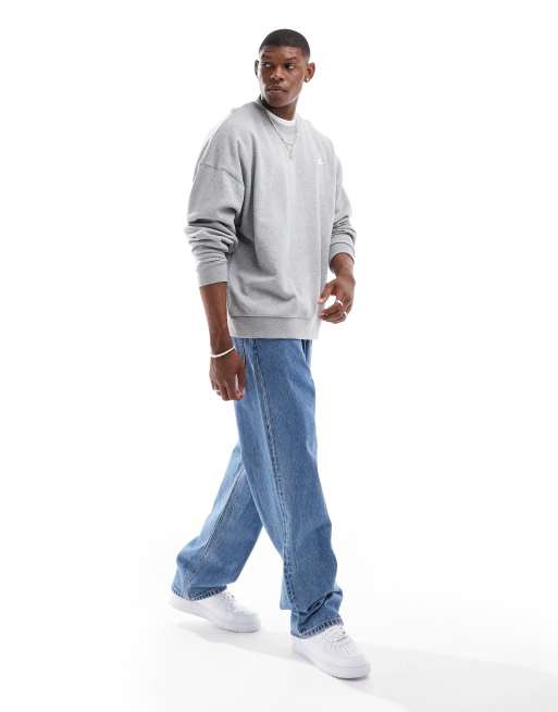 Nike Club Oversized sweatshirt van badstof in grijs ASOS