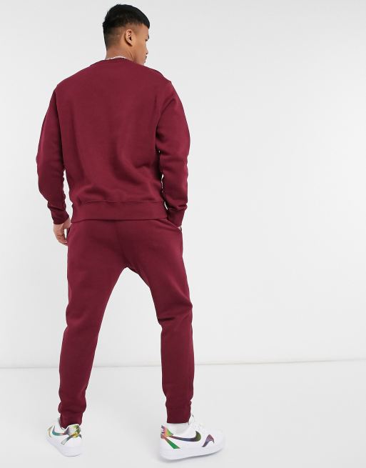 Nike Club Pantalon de jogging chevilles resserr es Bordeaux