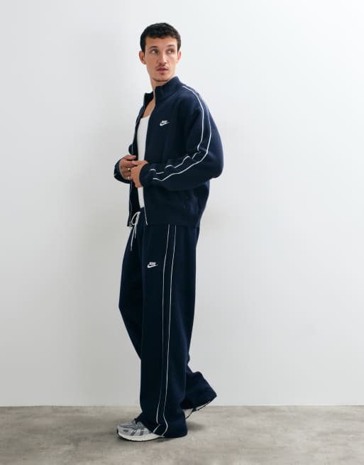 Nike Club pantalon de jogging en maille noir et bleu marine, 3 de 5