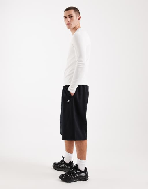 Nike - Club - Pantaloncini felpati oversize in spugna neri, 3 di 5