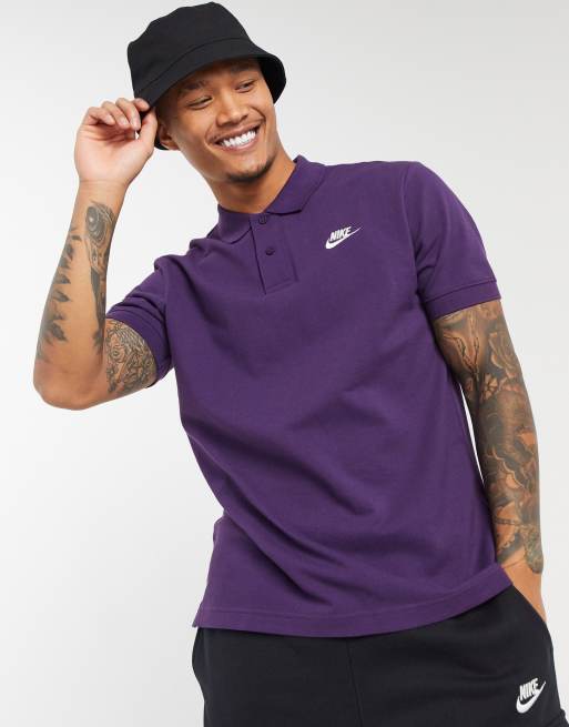 Nike Club pique polo shirt in purple ASOS