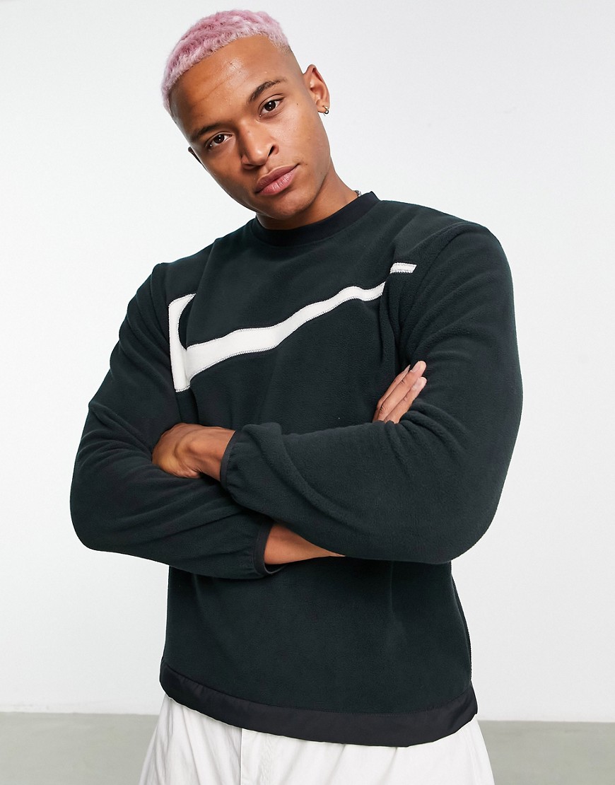 Nike Club Plus crew neck sweatshirt in black