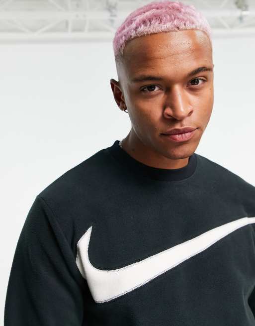 Nike Club Plus crew neck sweatshirt in black | ASOS