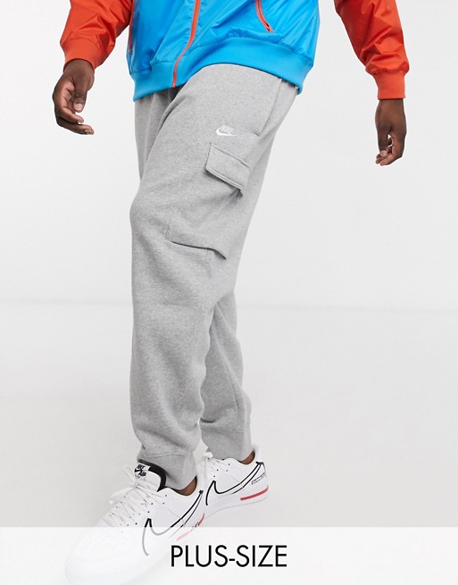 Nike Club Plus cuffed cargo joggers in grey
