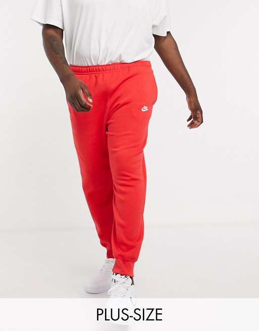 Nike Club Plus cuffed joggers in red