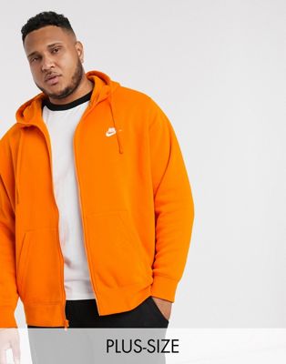 Nike Club Plus - Hoodie met rits in oranje