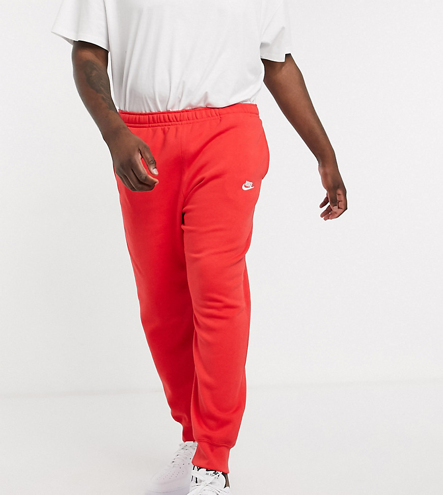 Nike Club Plus - Joggers rossi con fondo elasticizzato-Rosso