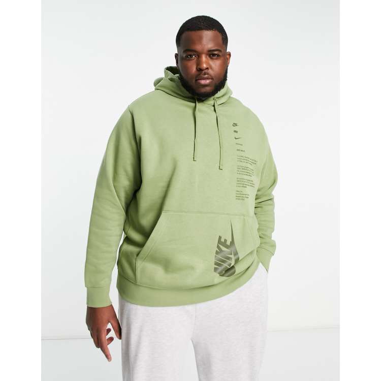 Nike Club Plus logo printed hoodie in khaki | ASOS