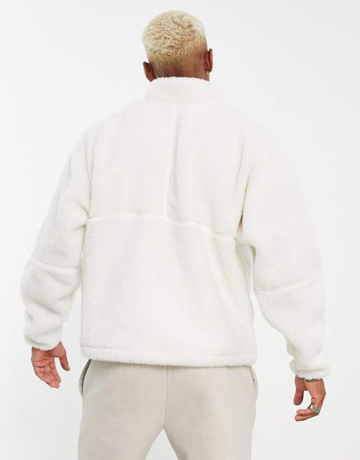 White nike fleece clearance jacket