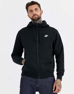 nike club zip through hoody