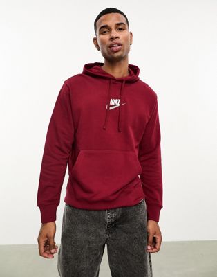 Nike Club Polar fleece hoodie in red - ASOS Price Checker