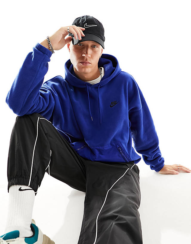 Nike - club polar fleece hoodie in blue