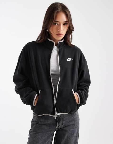 Nike Club polar fleece jacket in black - view 1