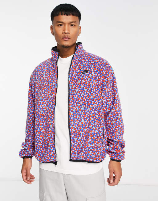 Nike Club polar fleece jacket in blue spot | ASOS