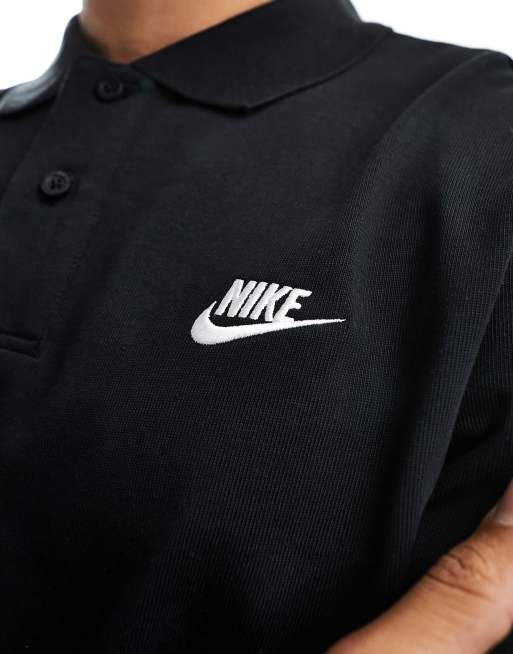 Nike Club Polo met lange mouwen in zwart ASOS