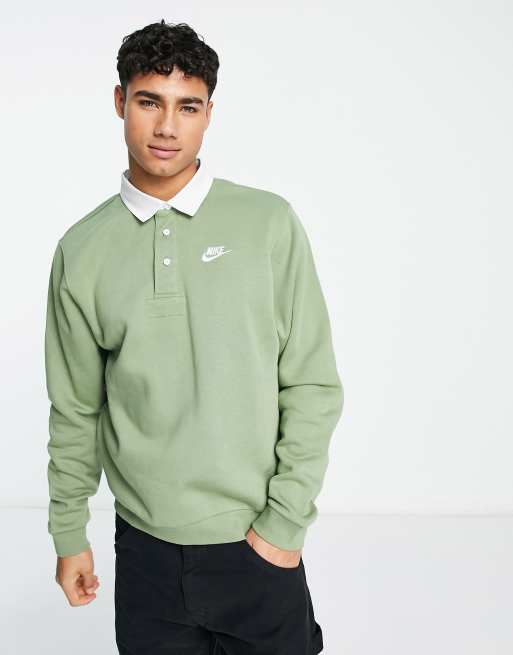 Nike Club Polotop met lange mouwen in groen ASOS