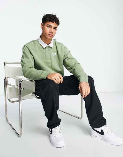 Nike - Club - Polotop met lange mouwen in groen, 3 van 4