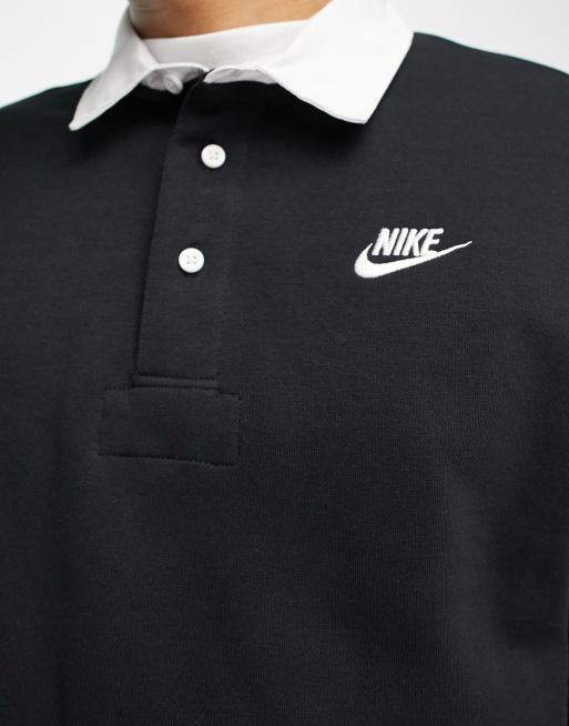 Nike - Club - Polotop met lange mouwen in zwart, 2 van 4