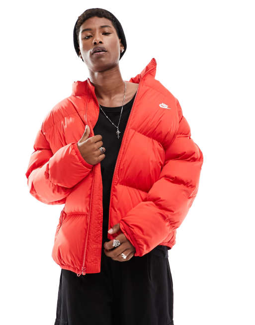 Nike Club puffer coat in red ASOS