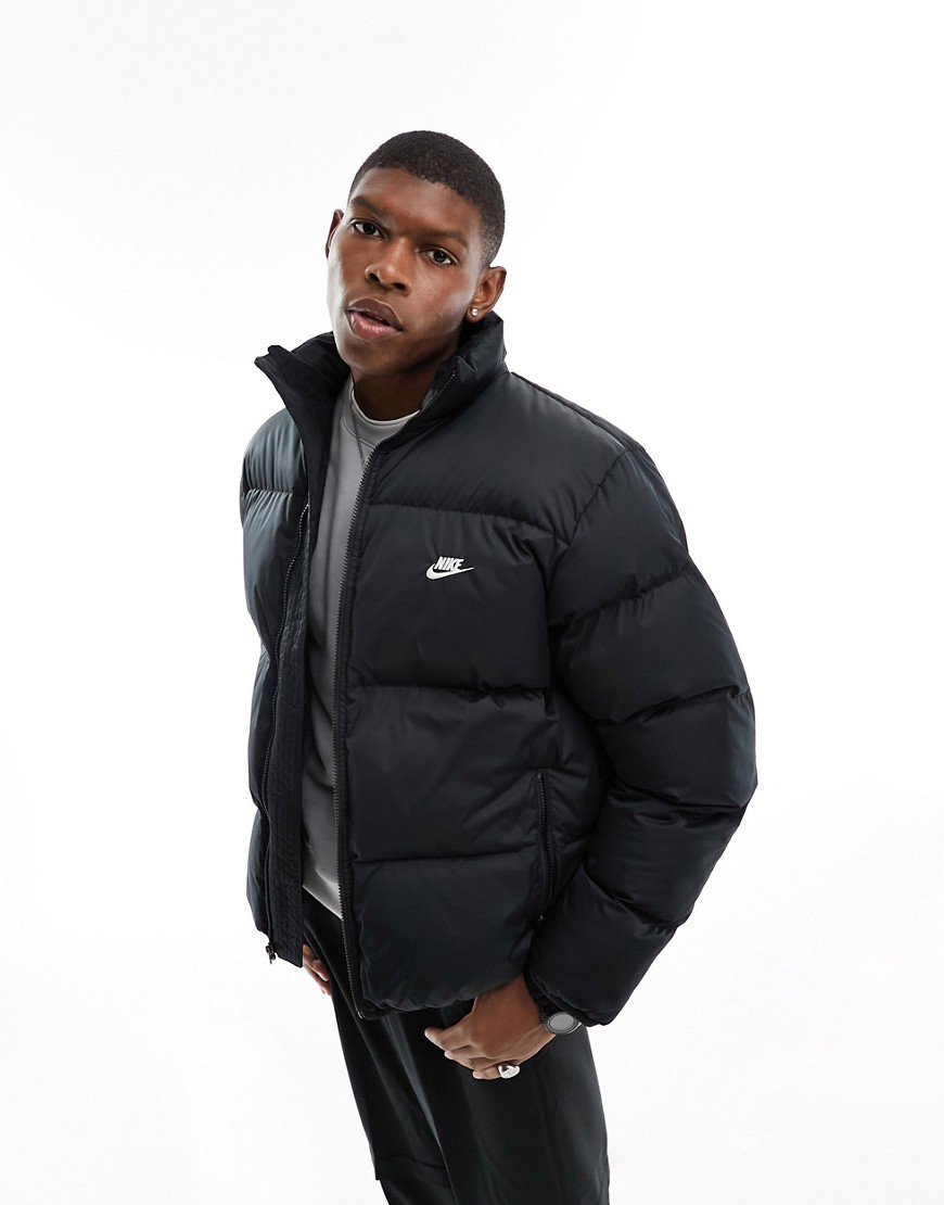 Shop Nike Club Puffer Jacket In Black