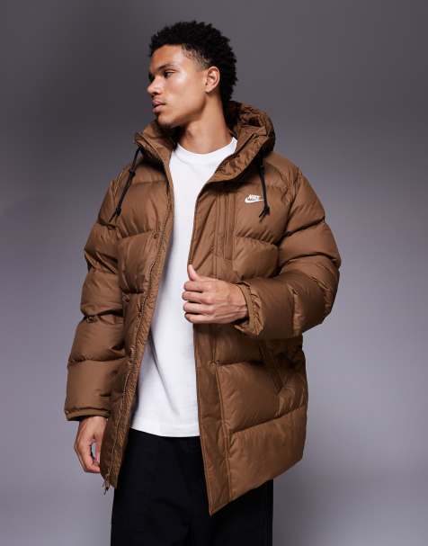 Nike Club puffer jacket in brown - view 1