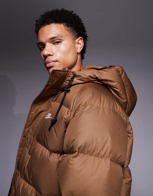 Nike Club puffer jacket in brown | ASOS