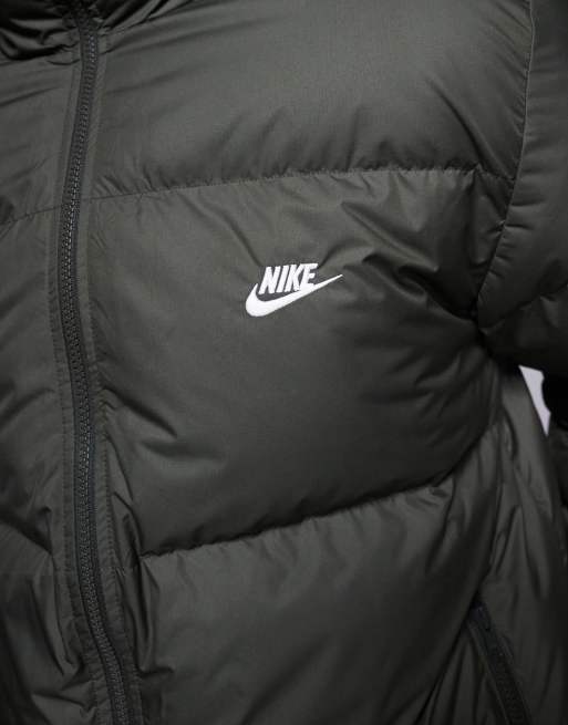 Nike Club puffer jacket in dark green, 5 of 5