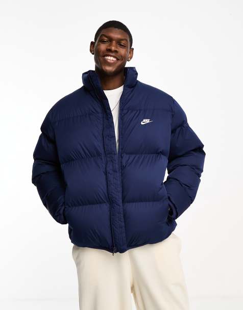 Nike long best sale puffer jacket mens