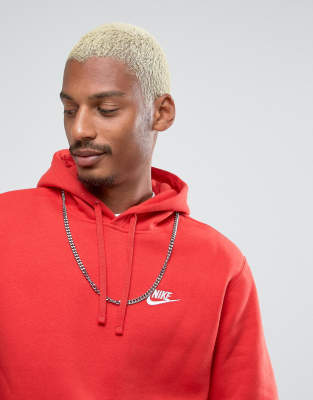 nike club red swoosh logo hoody