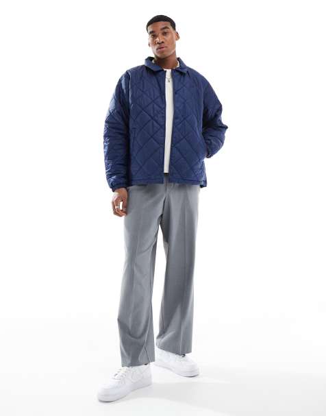 Nike Club quilted jacket in navy - view 1