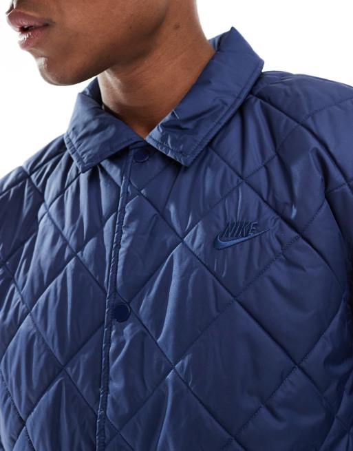 Nike Club quilted jacket in navy ASOS