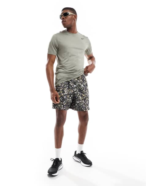 Nike Club Regrind speckled print shorts in khaki and white - view 1