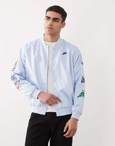 Nike Club Reissue varsity jacket in light blue - view 1
