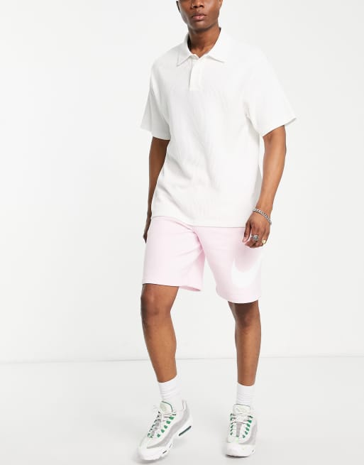 Nike – Club – Rosa sweatshorts med stor logga, 4 av 4