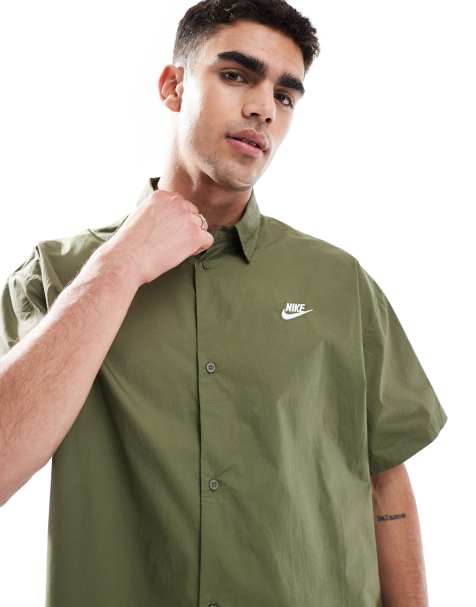 Nike Club short sleeve shirt in olive - view 1