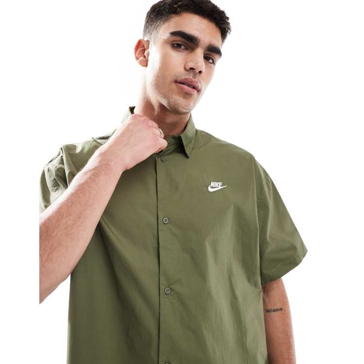 Nike Club short sleeve shirt in olive ASOS