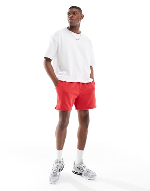 Nike - Club - Short van French Terry badstof in rood , 5 van 5