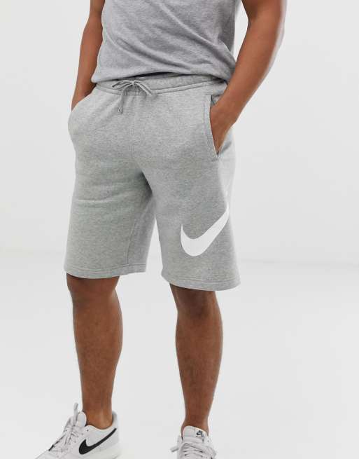 Nike Club Short with Large Swoosh in Gray ASOS