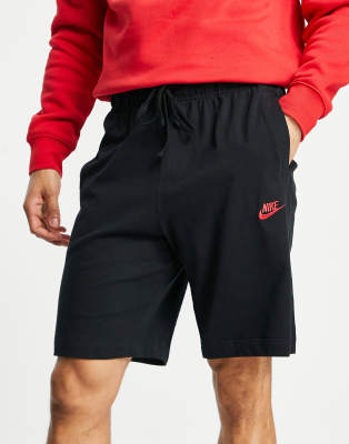 black and red nike shorts