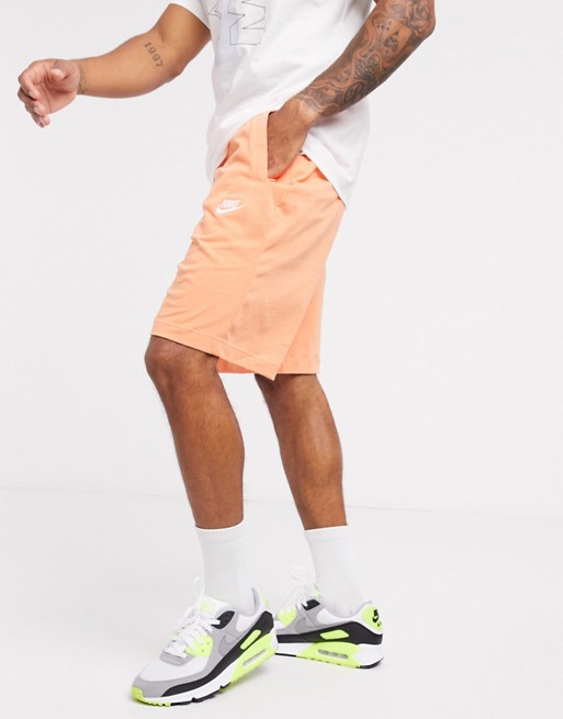 Nike Club shorts in dusty orange