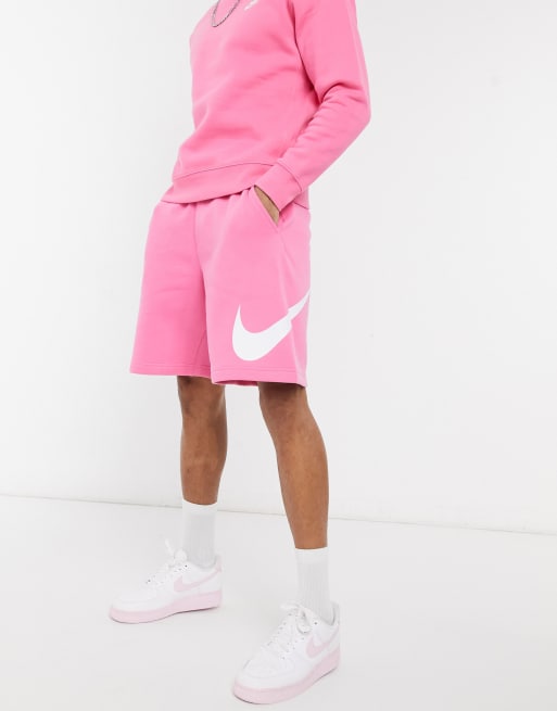 Nike club shorts shop exploded swoosh pink