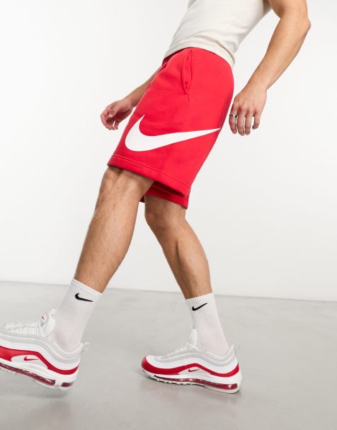 Red nike sale jogger shorts