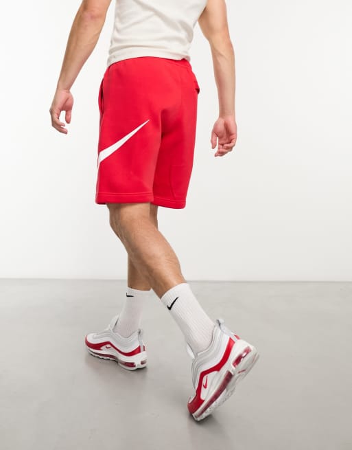 Red white store nike shorts