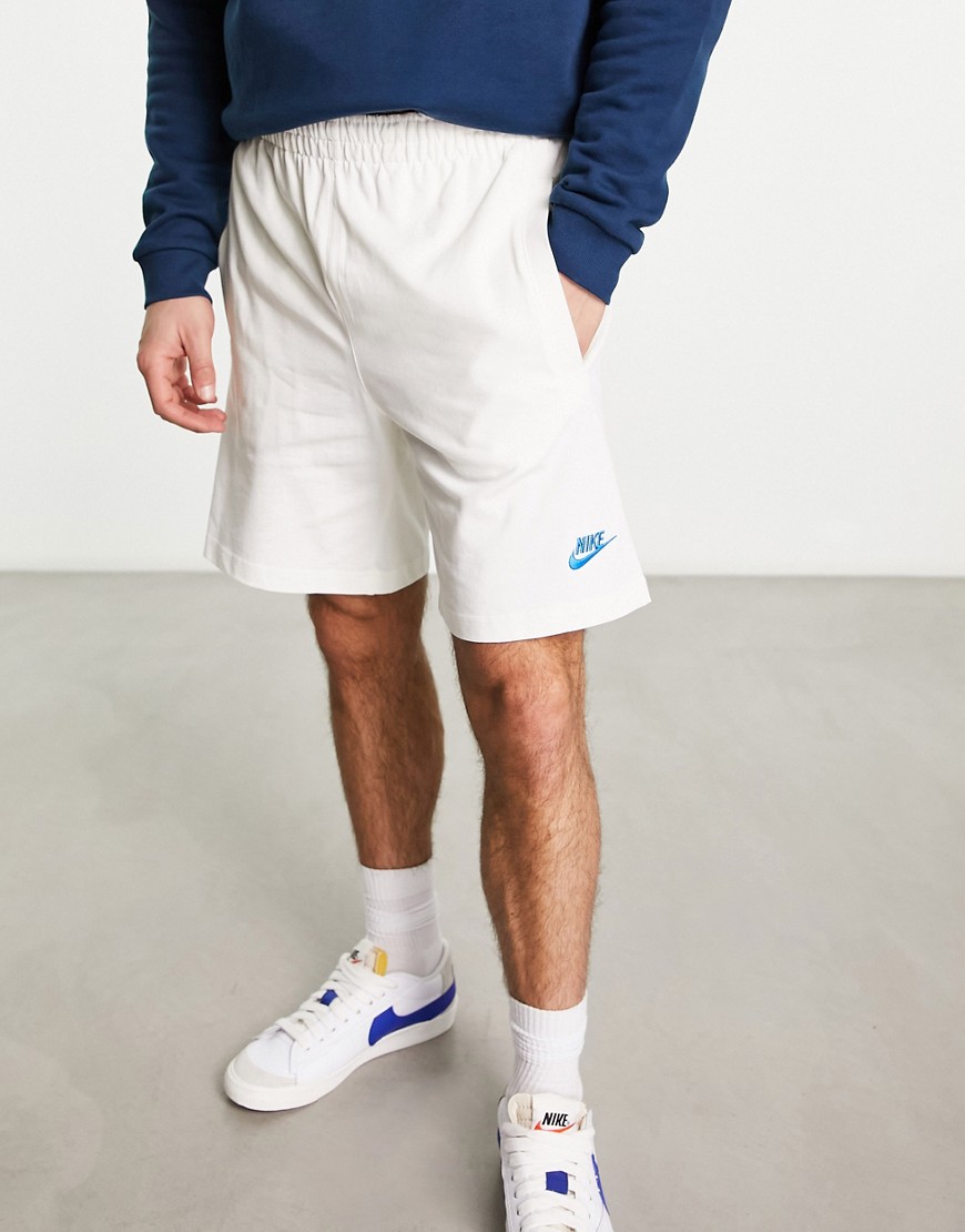 Nike Club shorts in sail and blue-White