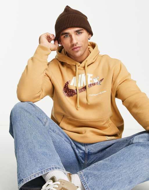Nike Club - Sole Cafe - Felpa con cappuccio color oro