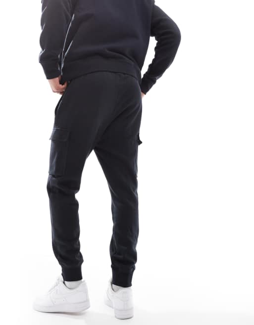 Nike - Club - Sorte cargo-joggingbukser i fleece , 5 af 5