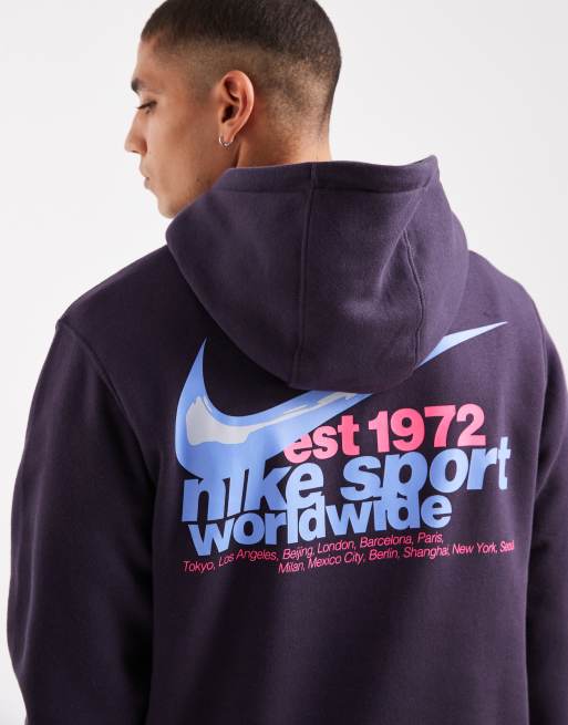 Nike Club sport graphic hoodie in purple, 5 of 5