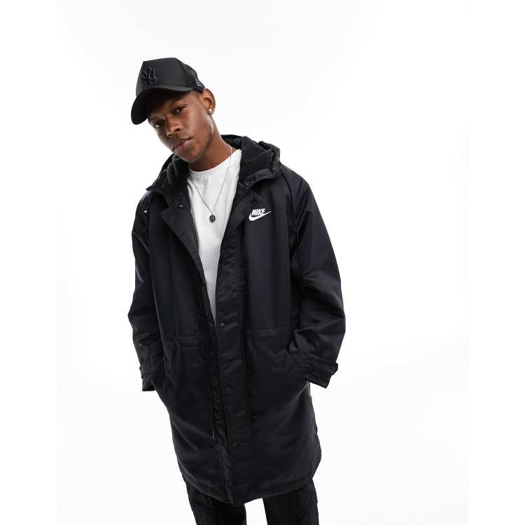 Nike Club Stadium parka jacket in black | ASOS