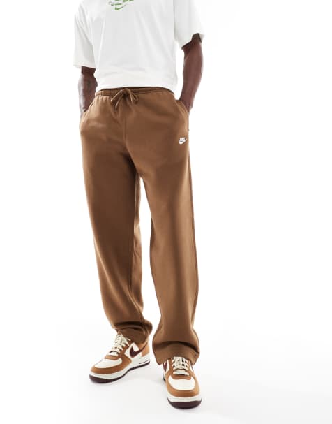 Nike Club straight leg joggers in brown - view 1